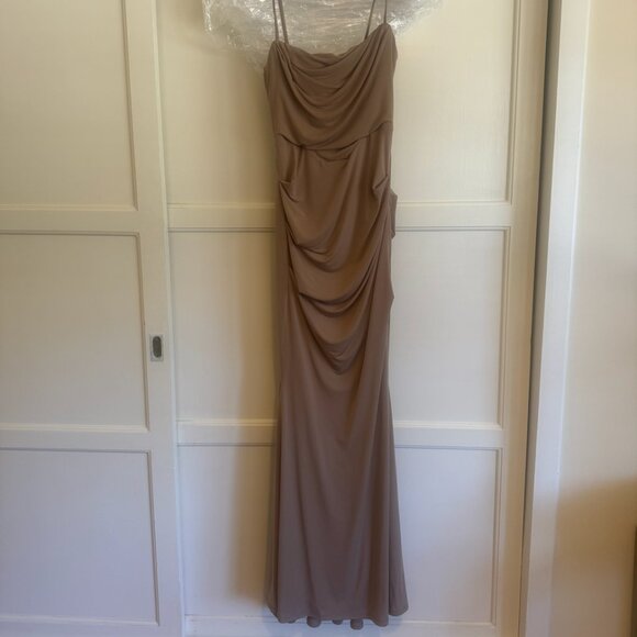 MILENA ALMOND JERSEY CORSET MAXI DRESS Size Small - Picture 7 of 7